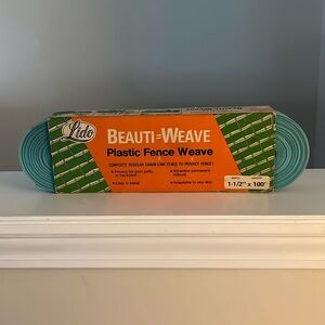 Vintage 50’s Lido Beauti Weave plastic fencing weave in original packaging aqua